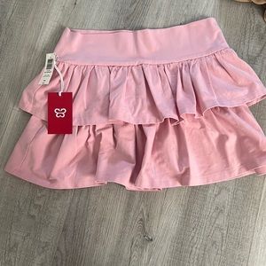 Aritzia pink ruffle skirt